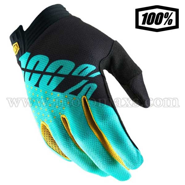 Guantes Cross 100% "iTrack" Negros-Agua.