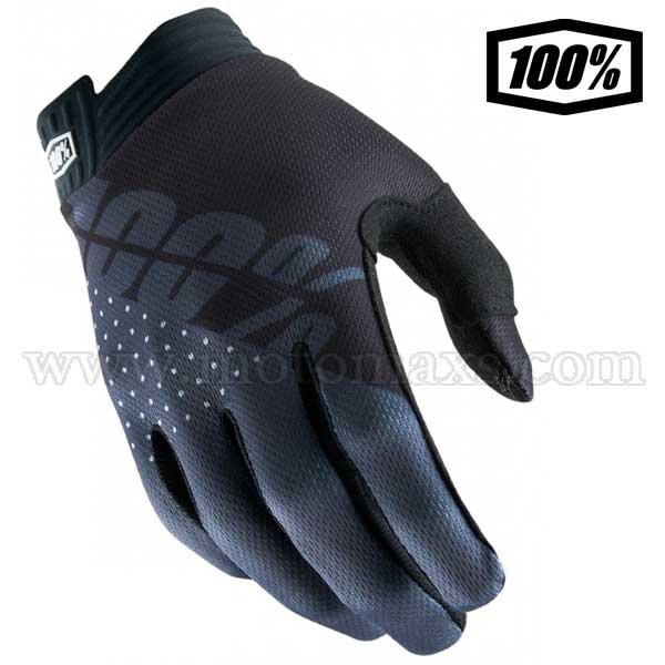 Guantes Cross 100% "iTrack" Negros-Carbón.