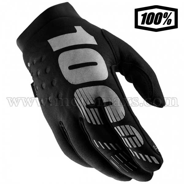 Guantes Cross 100% "Brisker" Negros-Grises.