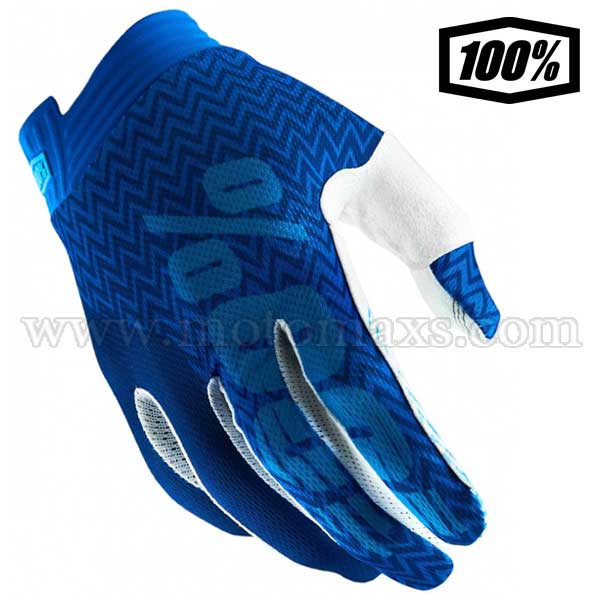 Guantes Cross 100% "iTrack" Azules-Azules Marinos.