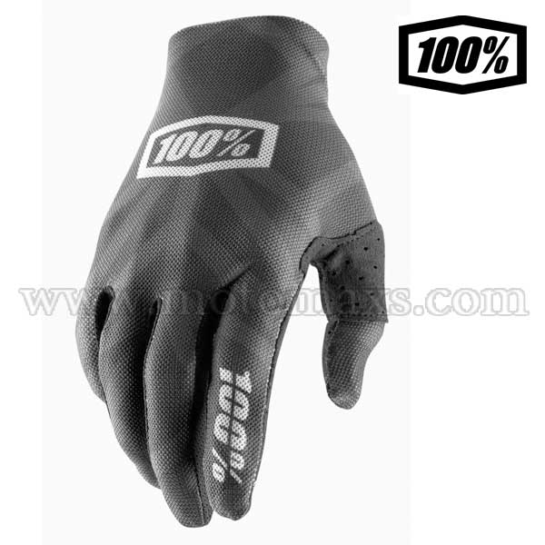 Guantes Cross 100% "Celium 2" Negros-Grises.
