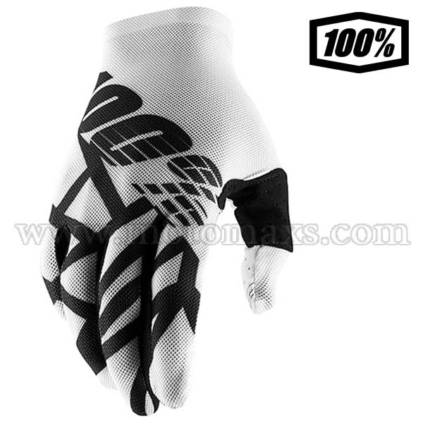 Guantes Cross 100% "Celium 2" Blancos-Negros.