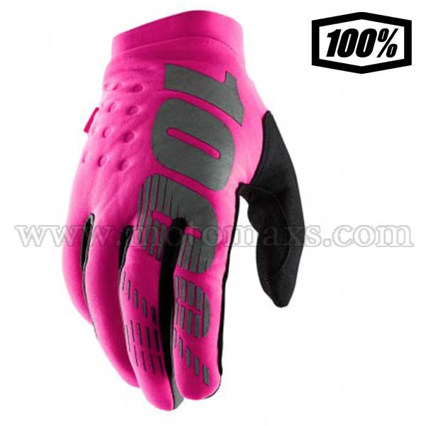 Guantes Cross 100% Mujer "Brisker" Rosas Neón-Negros.