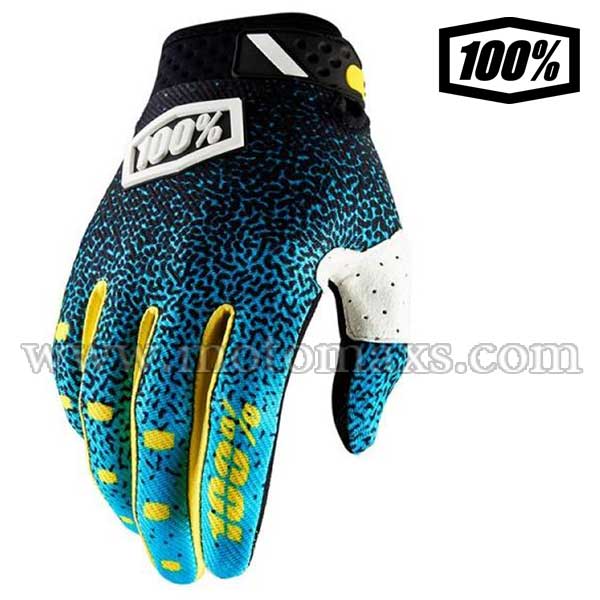 Guantes Cross 100% "Ridefit" Cian-Negros.
