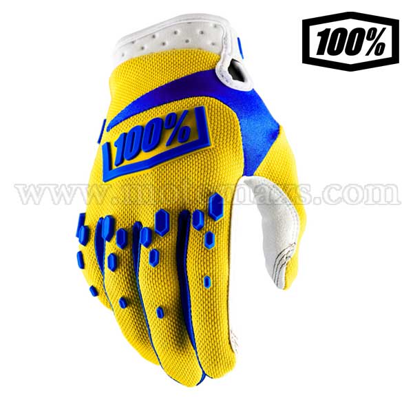 Guantes Cross 100% "Airmatic" Amarillos.