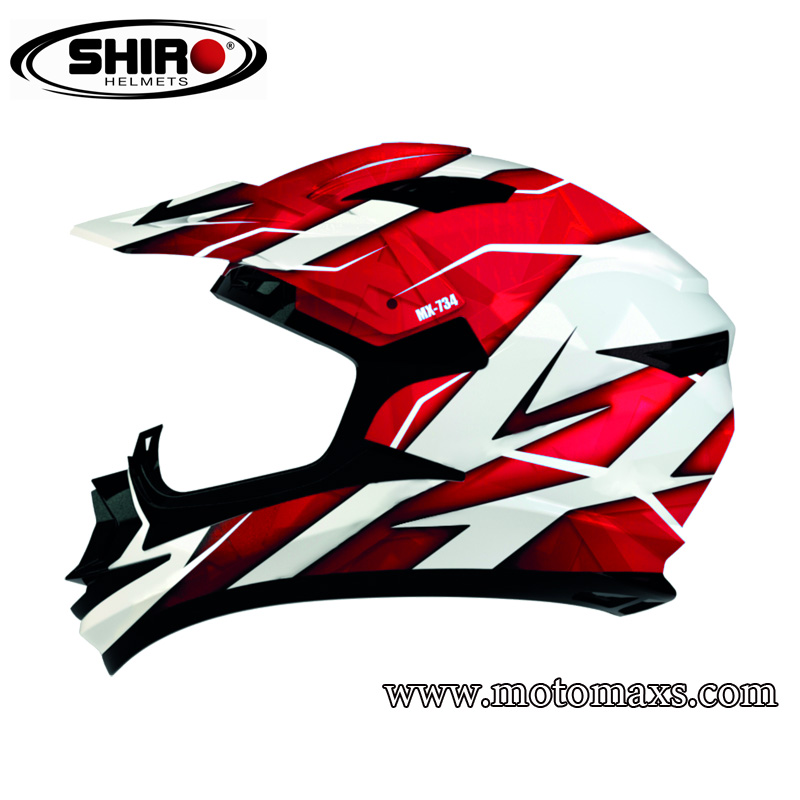 Casco Shiro Cross MX-734 TROY Rojo