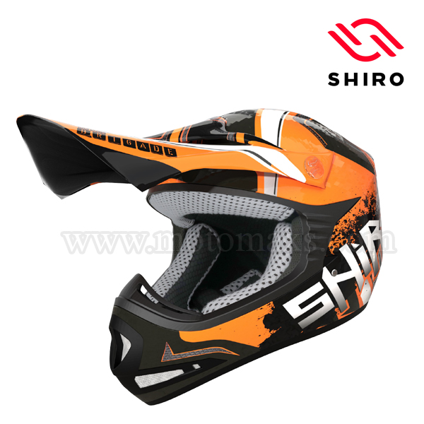 Casco Cross Niño Shiro MX-306 "Brigade" Naranja.