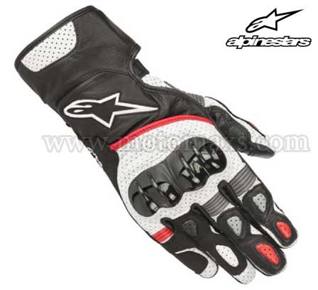 Guantes Alpinestars "SP-2 V2" Negros-Blancos-Rojos.