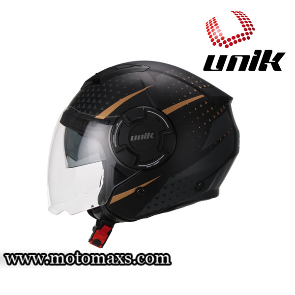 Casco Jet Unik "CJ-11 GOLDEN" Negro-Oro