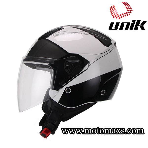 Casco Jet UNIK CJ-16 SPORT Blanco - Negro Mate