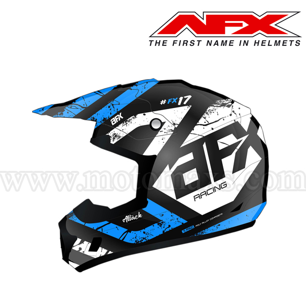 Casco Cross AFX FX-17 ATTACK Negro Mate-Azul