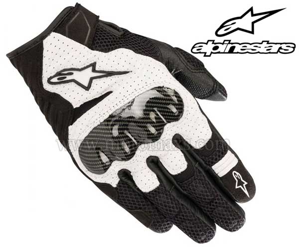 Guantes Alpinestars "SMX-1 AIR V2" Negros-Blancos.