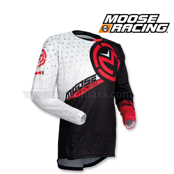 Camiseta Cross / Enduro MOOSE RACING M1 Blanco - Rojo