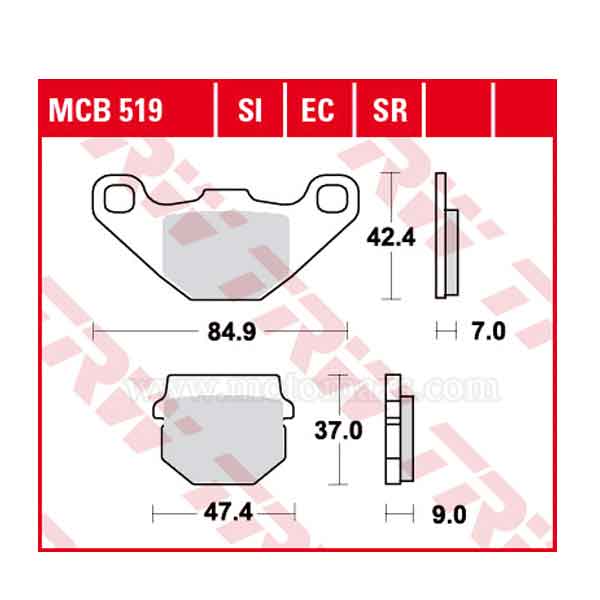 Pastillas Freno TRW MCB519EC Eco Orgánica