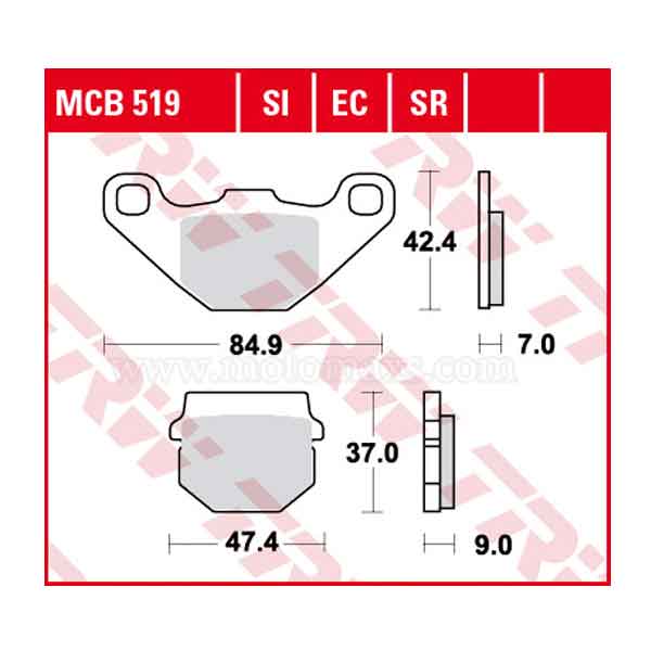 Pastillas Freno TRW MCB519SR Sinterizada