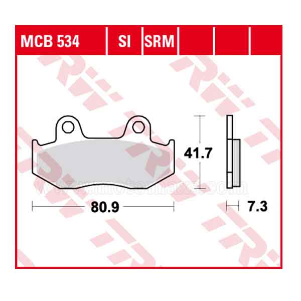 Pastilla Freno TRW MCB534SRM Sinterizada