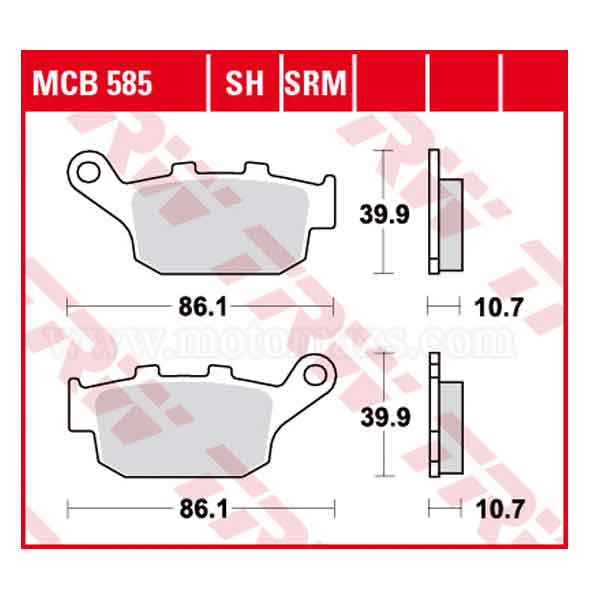 Pastillas Freno TRW MCB585SH Sinterizada
