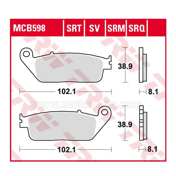 Pastillas Freno TRW MCB598SRT Sinterizada