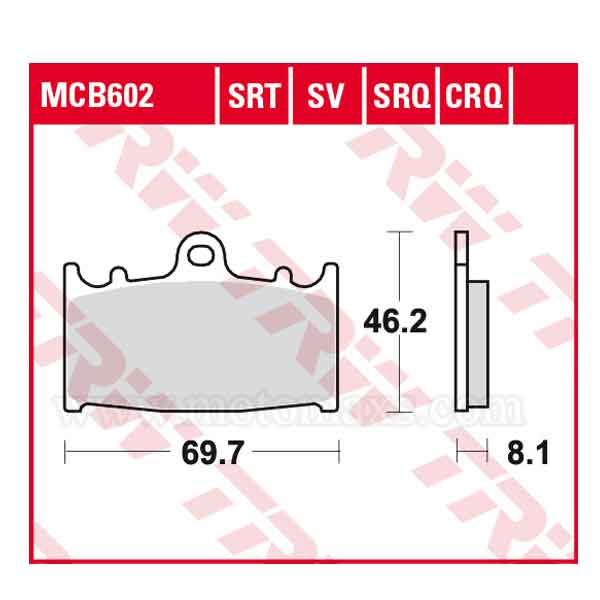 Pastilla Freno TRW MCB602SV Sinterizada