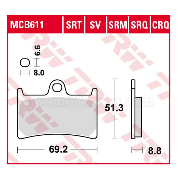 Pastilla Freno TRW MCB611SRT Sinterizada