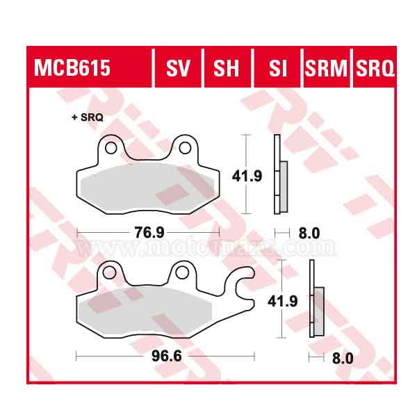 Pastillas Freno TRW MCB615SH Sinterizada