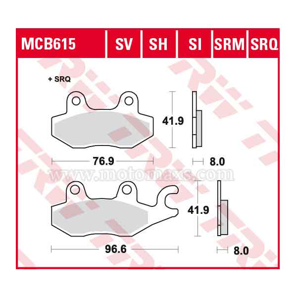 Pastillas Freno TRW MCB615 Orgánica