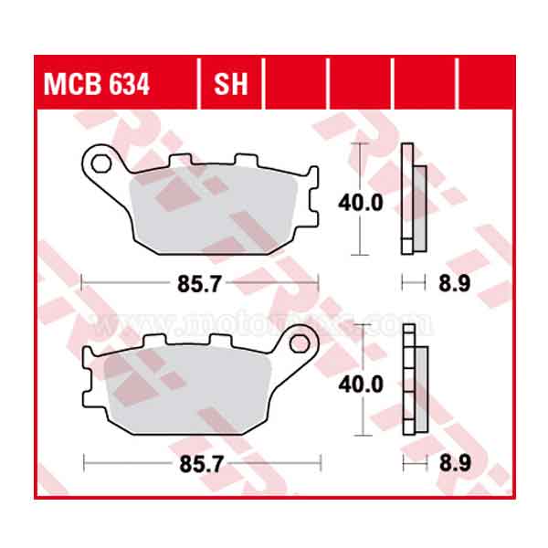 Pastillas Freno TRW MCB634 Orgánica