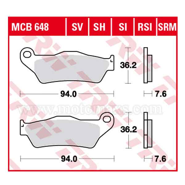 Pastilla Freno TRW MCB648SRM Sinterizada