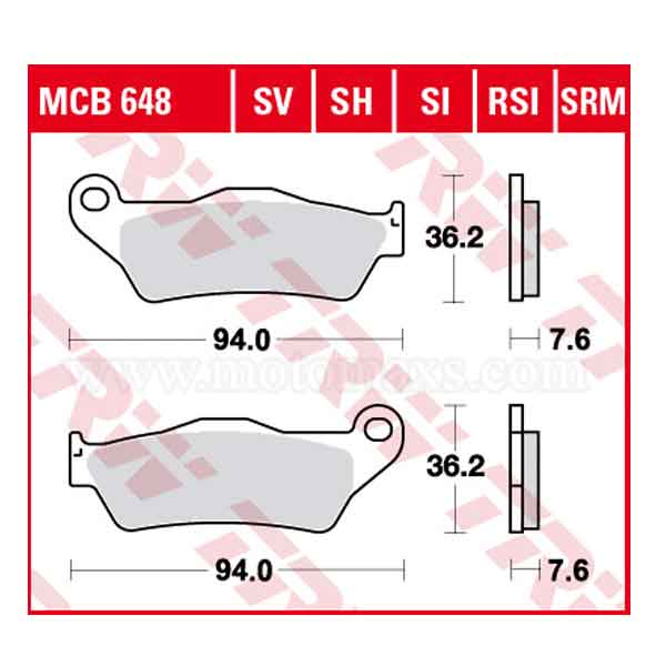 Pastillas Freno TRW MCB648SV Sinterizada