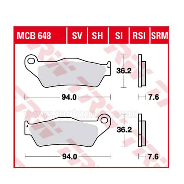 Pastillas Freno TRW MCB648 Orgánica