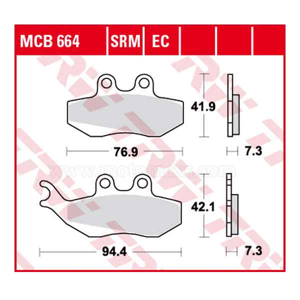 Pastilla Freno TRW MCB664SRM Sinterizada