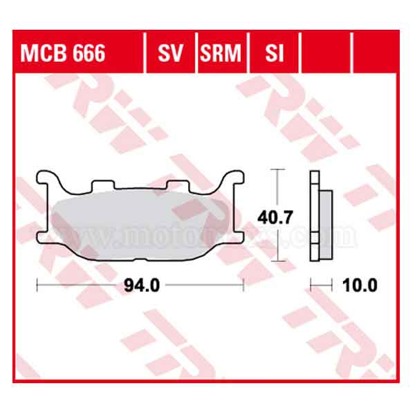 Pastilla Freno TRW MCB666SV Sinterizada