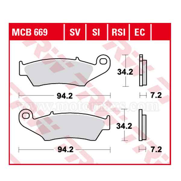 Pastillas Freno TRW MCB669RSI Sinterizada
