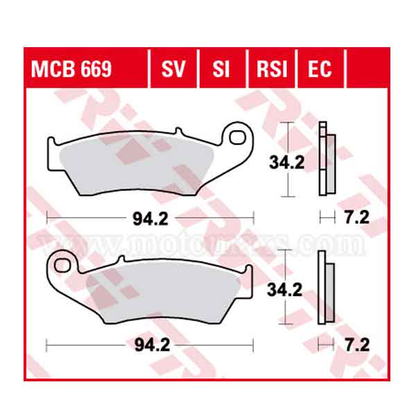 Pastillas Freno TRW MCB669SI Sinterizada