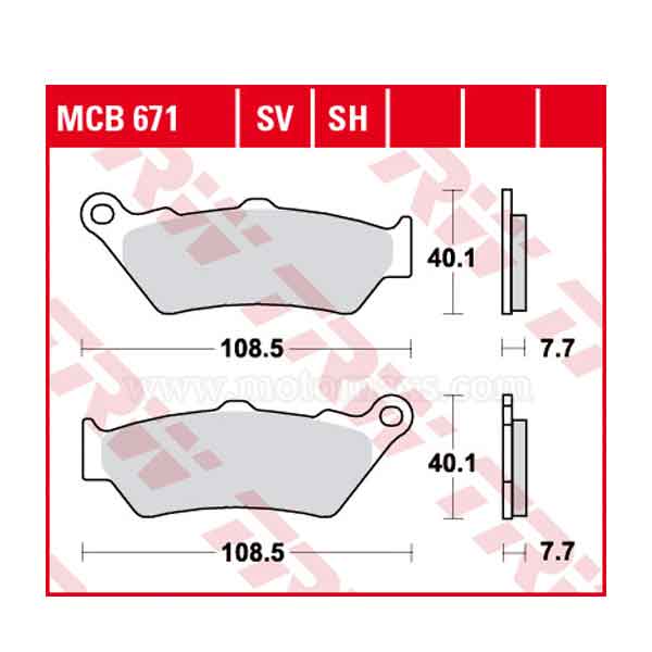 Pastillas Freno TRW MCB671SH Sinterizada