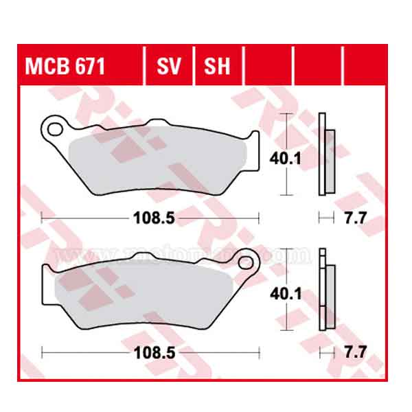 Pastillas Freno TRW MCB671SV Sinterizada