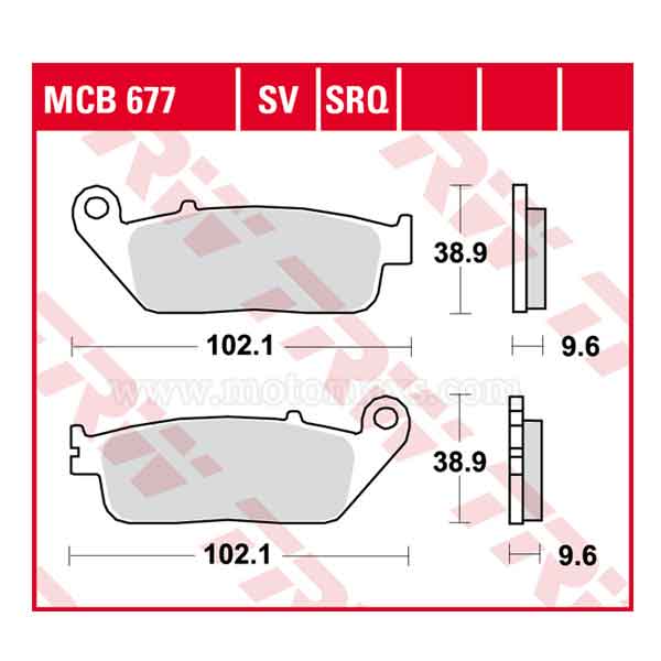 Pastillas Freno TRW MCB677 Orgánica