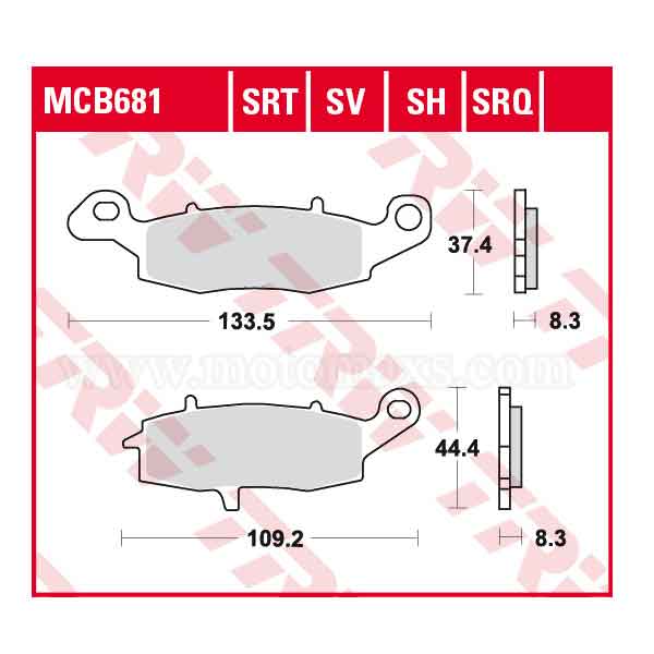 Pastilla Freno TRW MCB681SRT Sinterizada