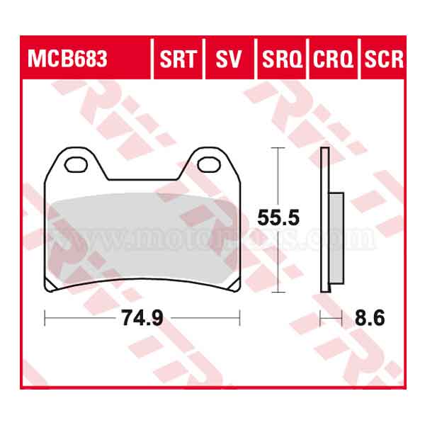 Pastilla Freno TRW MCB683SRQ Sinterizada