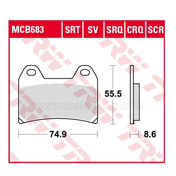 Pastilla Freno TRW MCB683SRT Sinterizada