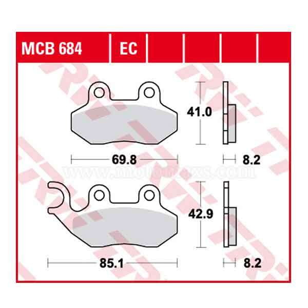 Pastilla Freno TRW MCB684 Orgánica