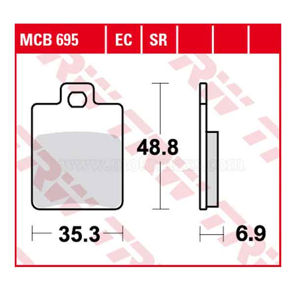Pastilla Freno TRW MCB695 Orgánica