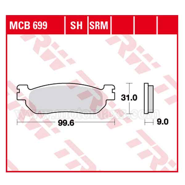 Pastilla Freno TRW MCB699 Orgánica