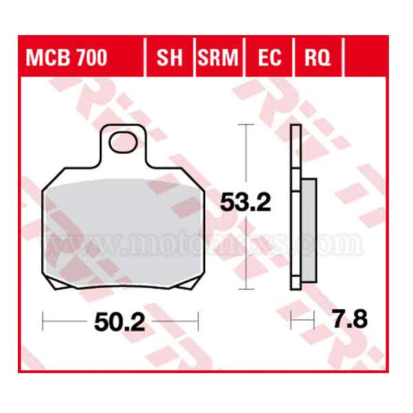 Pastilla Freno TRW MCB700SRM Sinterizada