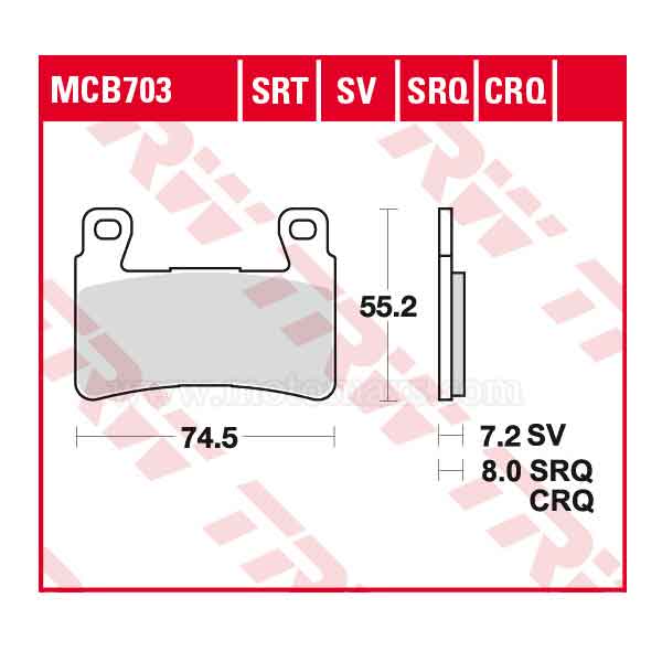 Pastillas Freno TRW MCB703SRT Sinterizada