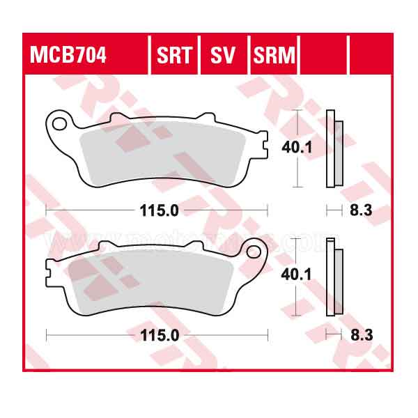 Pastilla Freno TRW MCB704 Orgánica