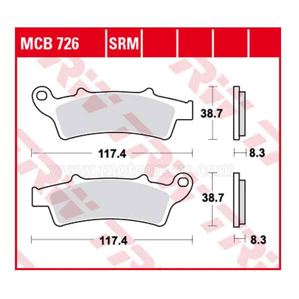 Pastilla Freno TRW MCB726SRM Sinterizada