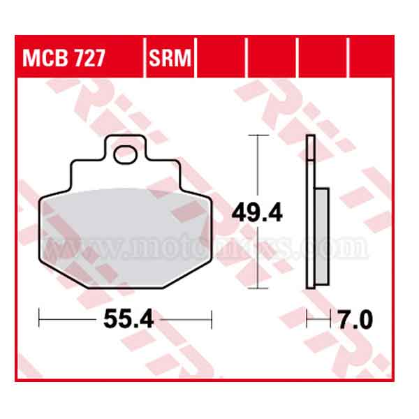 Pastilla Freno TRW MCB727SRM Sinterizada