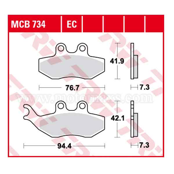 Pastilla Freno TRW MCB734EC Eco Orgánica