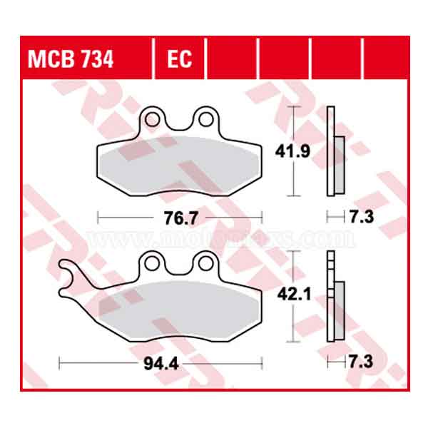 Pastilla Freno TRW MCB734 Orgánica